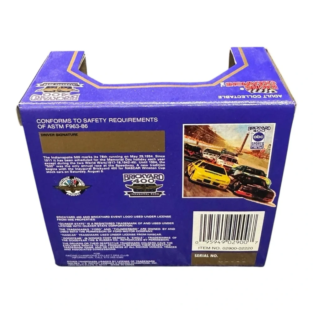 Brett Bodine Quaker State 1994 Racing Champions Premier Edition Brickyard 400